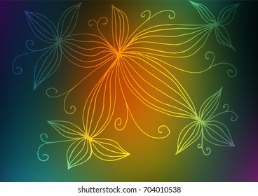 Dark Multicolor, Rainbow vector zentangle elegant pattern. Brand-new colored illustration in blurry style with doodles. A completely new template for your business design.