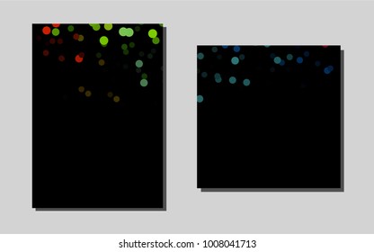 Dark Multicolor, Rainbowvector background for presentations. Booklet with textbox on colorful abstract background. Pattern for beautiful business cards, folders.