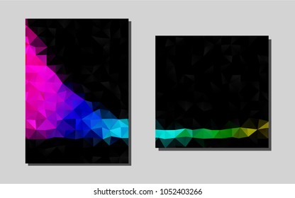 Dark Multicolor, Rainbowvector brochure for ui, ux design. Abstract booklet on colored background with gradient. New design for a poster, banner of your website.