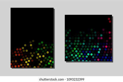 Dark Multicolor, Rainbowvector brochure for ui, ux design. Booklet with textbox on colorful abstract background. Pattern can be used as a template for calendars.