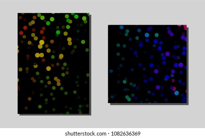 Dark Multicolor, Rainbowvector cover for Envelopes. Booklet with textbox on colorful abstract background. The pattern can be used for any ad, booklets.