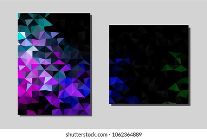Dark Multicolor, Rainbowvector layout for Leaflets. Beautiful colored sample in A4 size. Pattern can be used as a template for calendars.