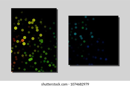 Dark Multicolor, Rainbowvector layout for Leaflets. Glitter abstract design concept with text box. Pattern for beautiful business cards, folders.