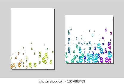 Dark Multicolor, Rainbowvector template for landing pages. Booklet with textbox on colorful abstract background. Beautiful design for cover of notepads.