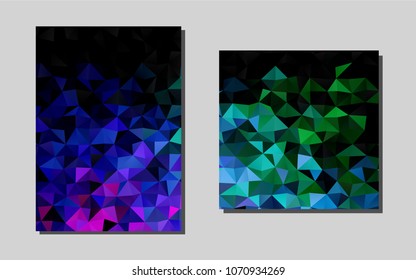 Dark Multicolor, Rainbowvector template for landing pages. Booklet with textbox on colorful abstract background. Pattern for beautiful business cards, folders.