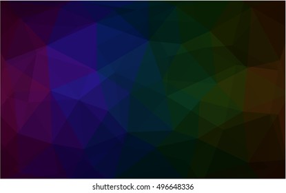 Dark multicolor triangle mosaic template. Shining illustration, which consist of triangles. A new texture for your design.