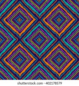 dark multicolor tribal doodle seamless pattern. aztec grunge abstract geometric art print. ethnic hipster backdrop. Wallpaper, cloth design, fabric, paper, cover, textile, weave, wrapping. hand drawn