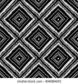 dark multicolor tribal doodle seamless pattern. aztec grunge abstract geometric art print. hand drawn.  