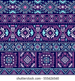 dark multicolor tribal vector seamless pattern with doodle elements. aztec fancy abstract geometric art print. ethnic hipster background. hand drawn.  Wallpaper, cloth design, fabric