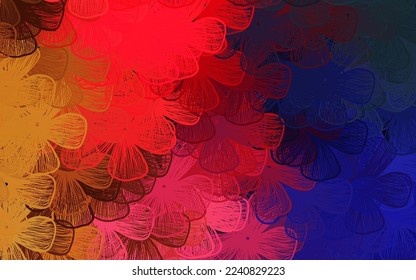 Dark Multicolor vector abstract backdrop with trees, branches. An elegant bright illustration with flowers. New template for your brand book.