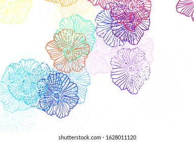 Dark Multicolor vector abstract design with leaves. Creative illustration in blurred style with flowers. Elegant pattern for your brand book.