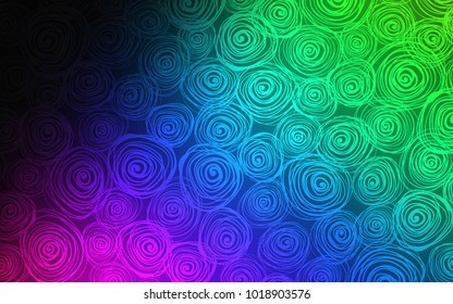 Dark Multicolor vector abstract doodle pattern. Colorful illustration in doodle style with roses. Hand painted design for web, wrapping, wallpaper.