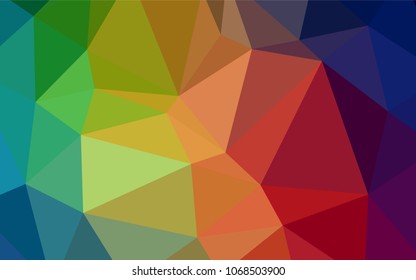 Dark Multicolor vector abstract mosaic background. Glitter abstract illustration with an elegant design. Triangular pattern for your business design.