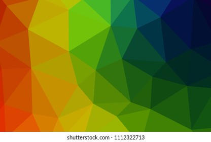 Dark Multicolor vector abstract mosaic background. Polygonal abstract illustration with gradient. Best triangular design for your business.
