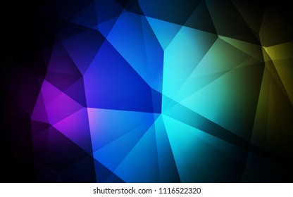 Dark Multicolor vector abstract mosaic pattern. Shining colorful illustration with triangles. Completely new template for your banner.