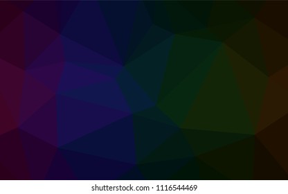 Dark Multicolor vector abstract mosaic background. Colorful illustration in polygonal style with gradient. Brand-new design for your business.