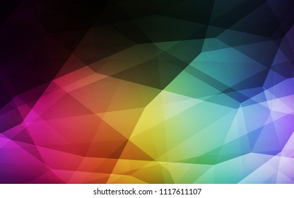 Dark Multicolor vector abstract mosaic backdrop. Shining polygonal illustration, which consist of triangles. New template for your brand book.