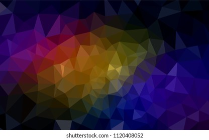 Dark Multicolor vector abstract mosaic backdrop. Glitter abstract illustration with an elegant triangles. Template for cell phone's backgrounds.
