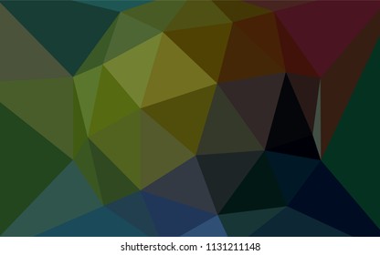 Dark Multicolor vector abstract mosaic backdrop. Creative geometric illustration in Origami style with gradient. Brand new design for your business.