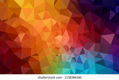 Dark Multicolor vector abstract mosaic pattern. Triangular geometric sample with gradient.  Pattern for a brand book's backdrop.