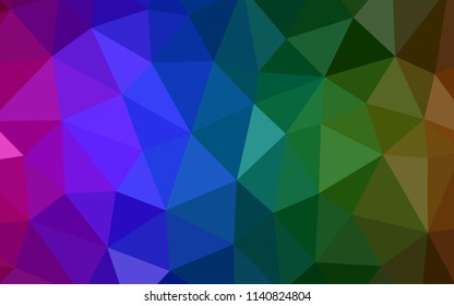 Dark Multicolor vector abstract mosaic backdrop. Colorful illustration in polygonal style with gradient. A completely new design for your leaflet.