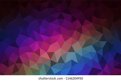 Dark Multicolor vector abstract mosaic backdrop. Triangular geometric sample with gradient.  A completely new design for your leaflet.