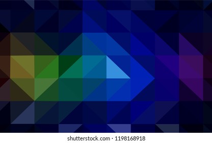 Dark Multicolor vector abstract mosaic background. Colorful abstract illustration with triangles. Best triangular design for your business.