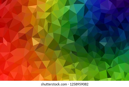 Dark Multicolor vector abstract mosaic background. Geometric illustration in Origami style with gradient.  Triangular pattern for your design.