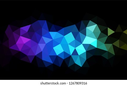Dark Multicolor vector abstract mosaic background. Creative geometric illustration in Origami style with gradient. Textured pattern for your backgrounds.