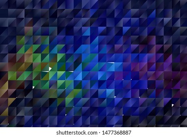 Dark Multicolor vector abstract mosaic background. Shining polygonal illustration, which consist of triangles. Triangular pattern for your design.