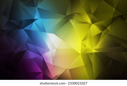 Dark Multicolor vector abstract mosaic background. Glitter abstract illustration with an elegant triangles. New template for your brand book.