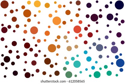 Dark Multicolor vector abstract pattern with circles. Geometry template for your business design. Background with colored spheres.