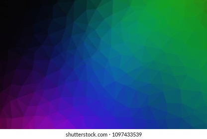 Dark Multicolor vector abstract polygonal pattern. Shining colorful illustration with triangles. Polygonal design for your web site.