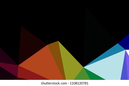 Dark Multicolor vector abstract polygonal template. Colorful illustration in abstract style with gradient. Textured pattern can be used for background.