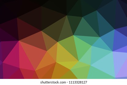 Dark Multicolor vector abstract polygonal pattern. Triangular geometric sample with gradient.  New template for your brand book.