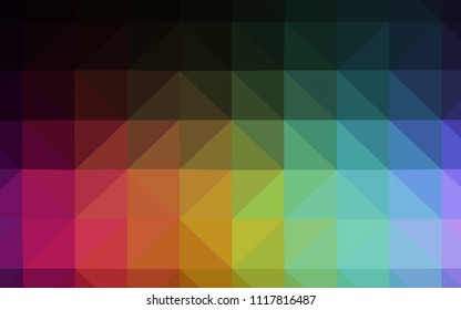 Dark Multicolor vector abstract polygonal pattern. Triangular geometric sample with gradient.  A completely new design for your leaflet.