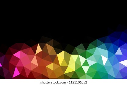 Dark Multicolor vector abstract polygonal background. Shining polygonal illustration, which consist of triangles. Brand new style for your business design.