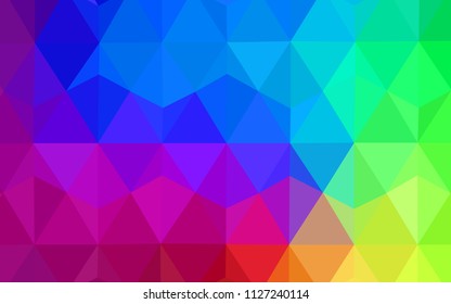 Dark Multicolor vector abstract polygonal template. Elegant bright polygonal illustration with gradient. Triangular pattern for your design.