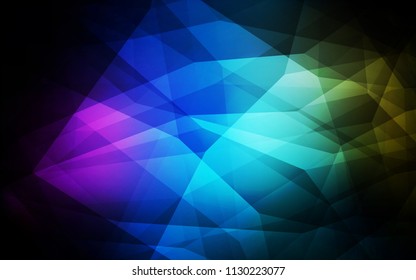 Dark Multicolor vector abstract polygonal template. Modern abstract illustration with triangles. Brand new design for your business.