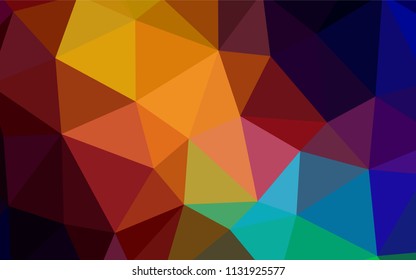 Dark Multicolor vector abstract polygonal pattern. Shining polygonal illustration, which consist of triangles. Pattern for a brand book's backdrop.