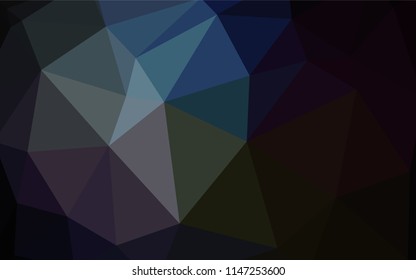 Dark Multicolor vector abstract polygonal template. Glitter abstract illustration with an elegant triangles. Polygonal design for your web site.