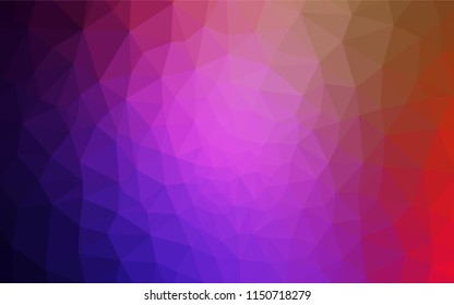 Dark Multicolor vector abstract polygonal pattern. Glitter abstract illustration with an elegant triangles. Best triangular design for your business.