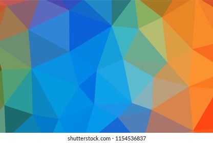 Dark Multicolor vector abstract polygonal pattern. Triangular geometric sample with gradient.  Best triangular design for your business.