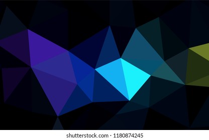 Dark Multicolor vector abstract polygonal background. Shining colorful illustration with triangles. Completely new template for your banner.