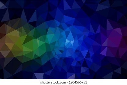 Dark Multicolor vector abstract polygonal template. Elegant bright polygonal illustration with gradient. Completely new template for your banner.