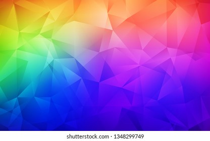 Dark Multicolor vector abstract polygonal template. A completely new color illustration in a polygonal style. Triangular pattern for your design.