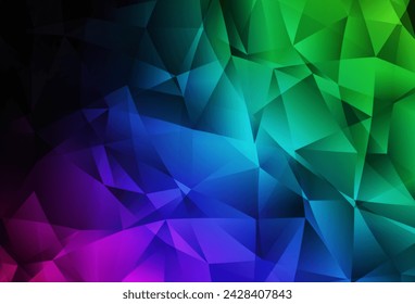 Dark Multicolor vector abstract polygonal template. A completely new color illustration in a polygonal style. Brand new style for your business design.