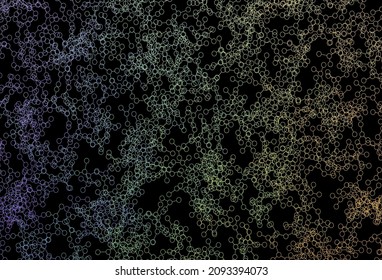Dark Multicolor vector backdrop with artificial intelligence data. Colored AI structure with gradient lines and dots. Pattern for science, futuristic designs.