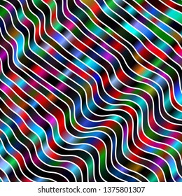 Dark Multicolor vector backdrop with bent lines. Colorful illustration in circular style with lines. Template for cellphones.