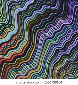 Dark Multicolor vector backdrop with bent lines. A sample with colorful lines, shapes. Brand new design for your ads, poster, banner.